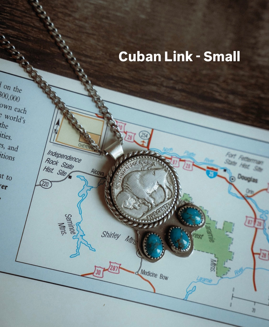 Chunky Buffalo Nickel + Turquoise Necklace