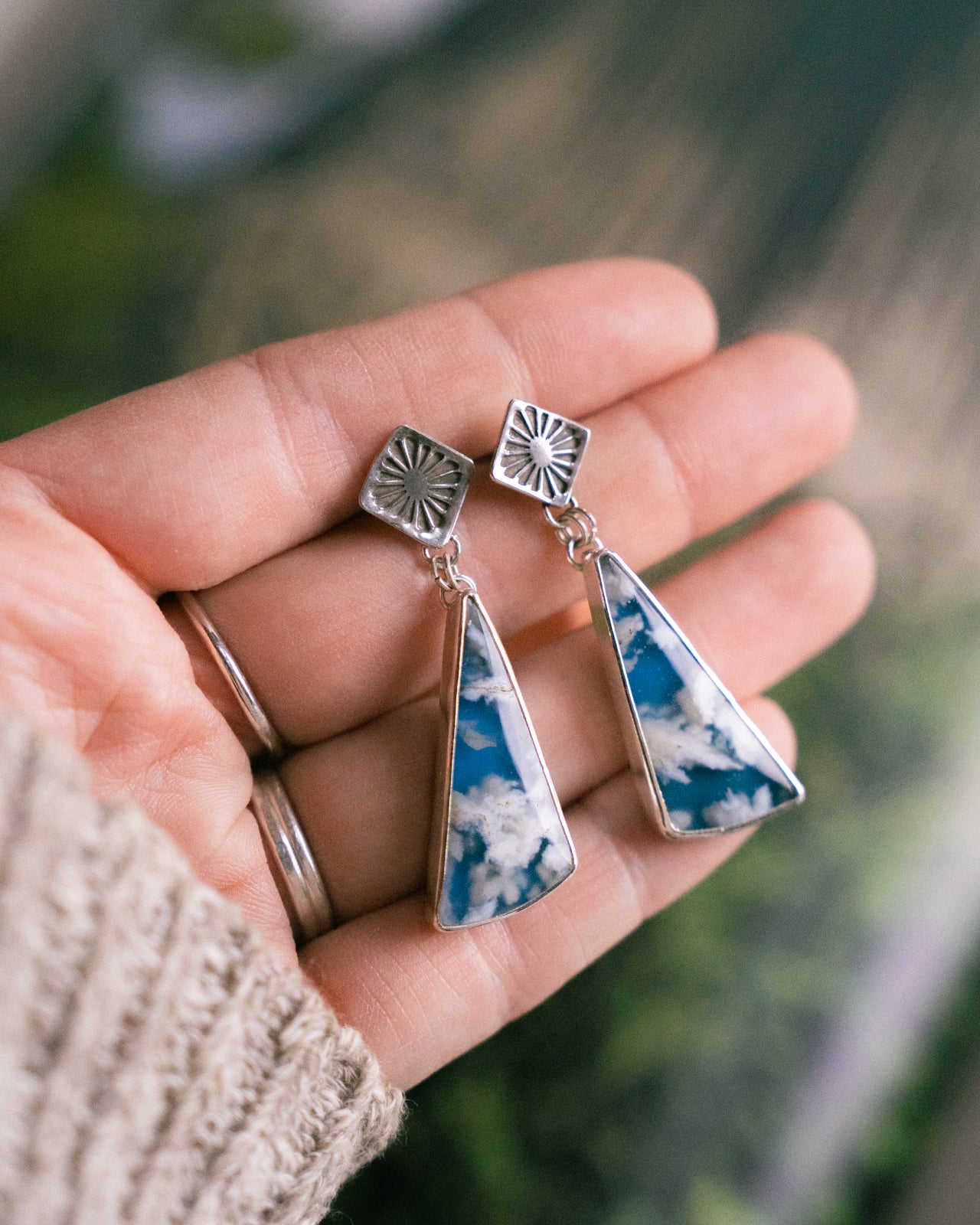 Untamed Studs - Plume Agate