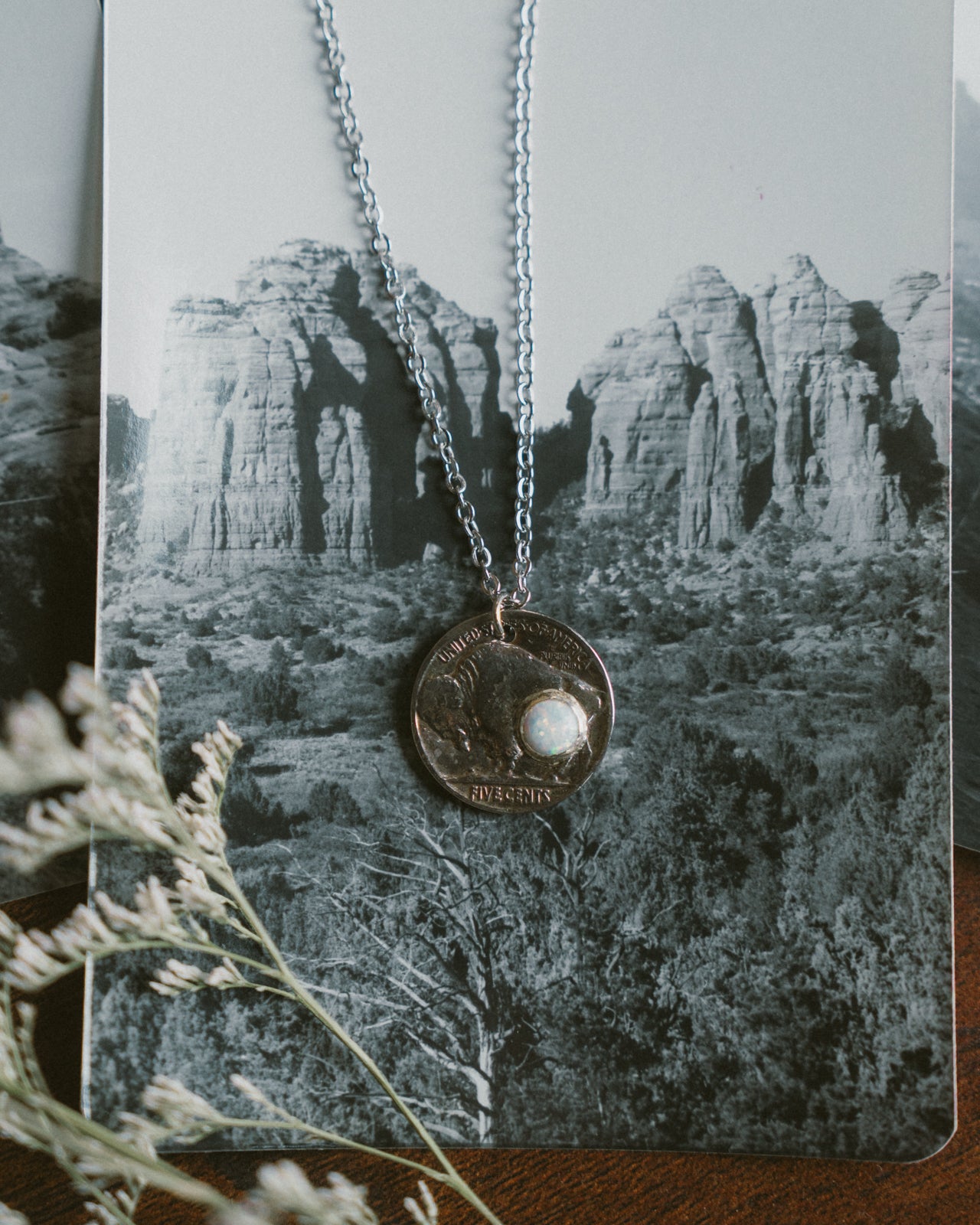 Buffalo Nickel + Opal