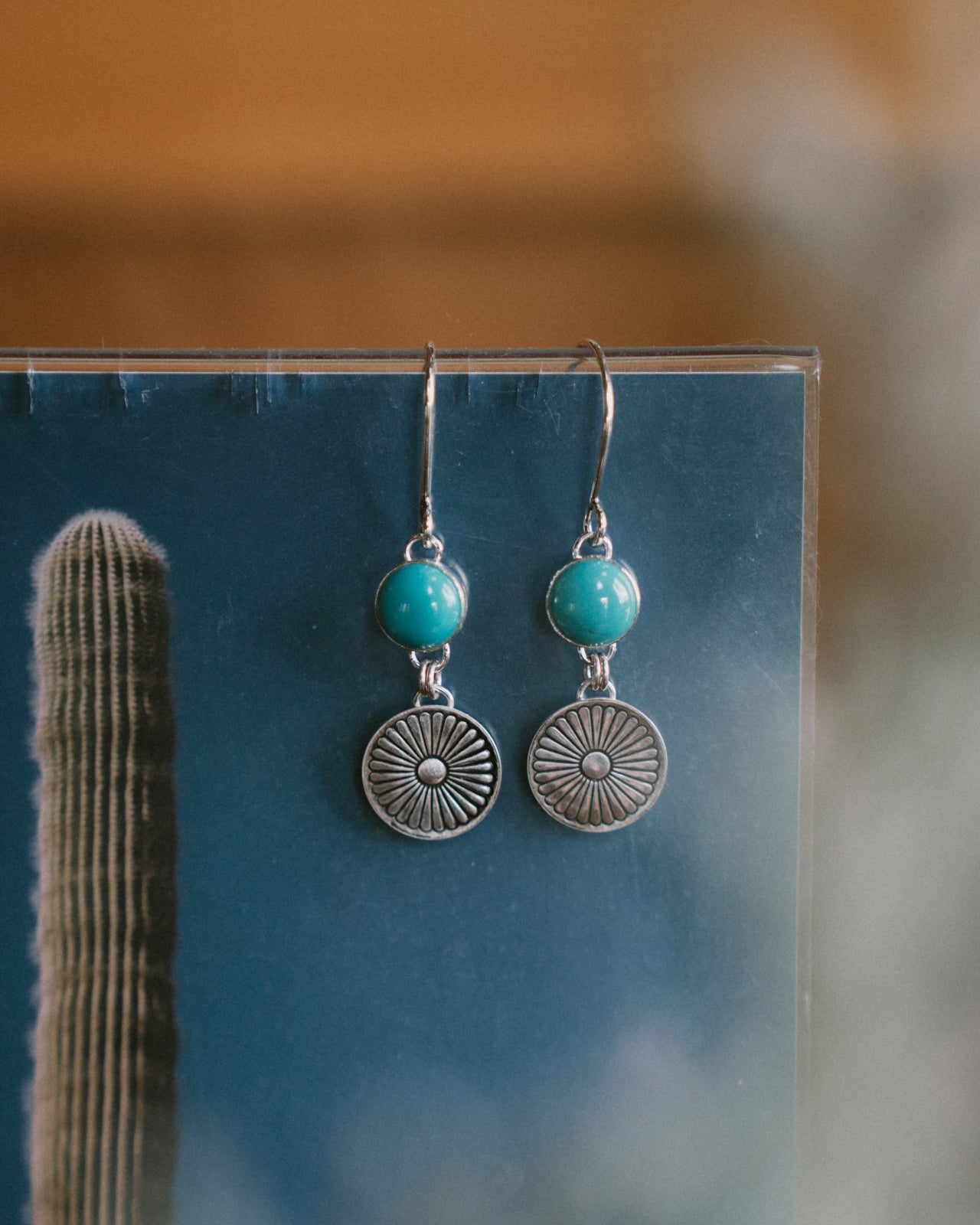 Turquoise Concho Earrings