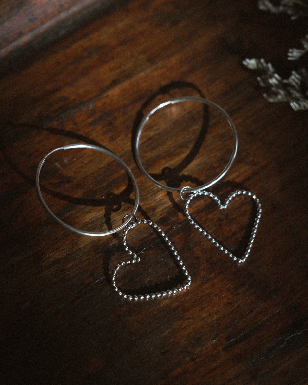 Bead Heart Hoops