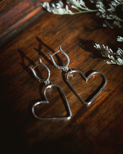 Heart Lever Back Earrings