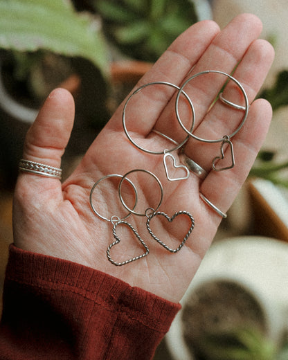 Heart Lever Back Earrings