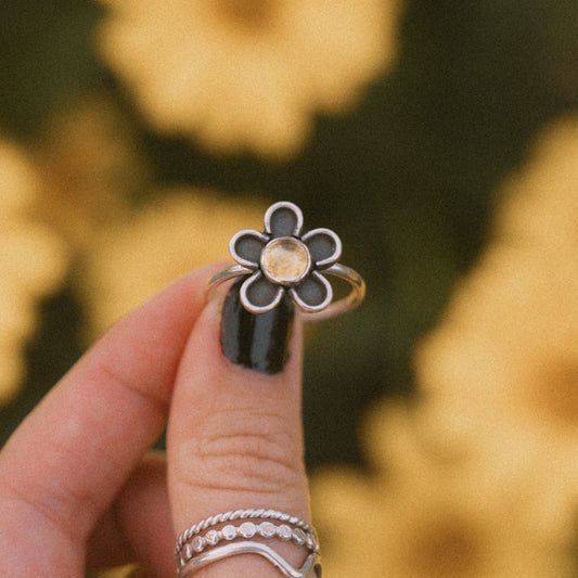 Flower Ring — Citrine — Size 9