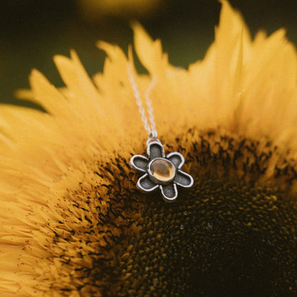 Citrine Flower Necklace