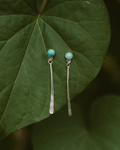 Turquoise Stamped Earrings