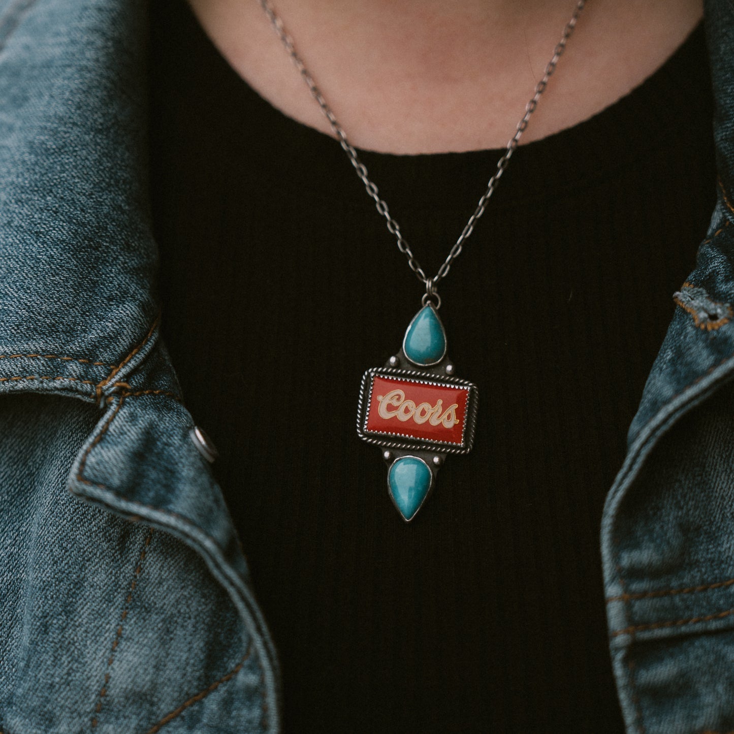 Coors Enamel Pin Necklace